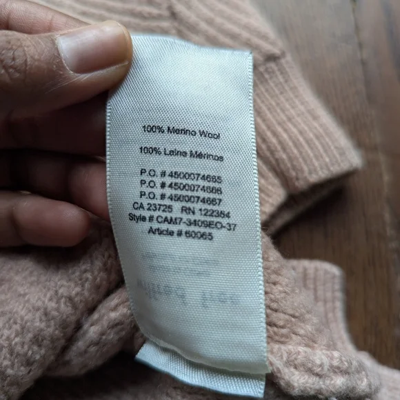 Aritzia Wilfred Free Women Oatmeal Tan Sweater Sz XS Hi Low Isabelli Merino Wool - Picture 5 of 8